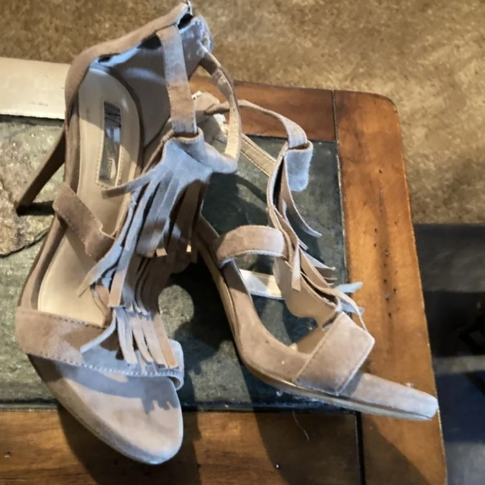 INTERNATIONAL Concepts Sage Strappy Heels with Fringe
